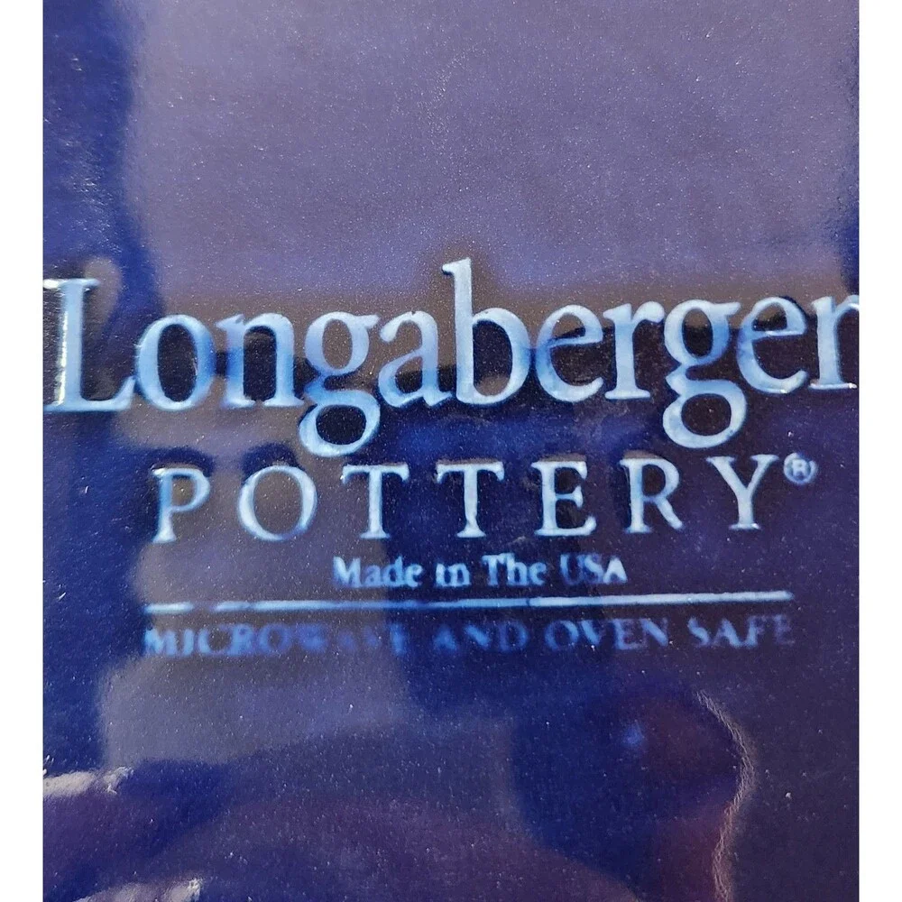 Longaberger Cobalt Blue American Eagle Stars 1.5Q Covered Casserole Dish '01 USA